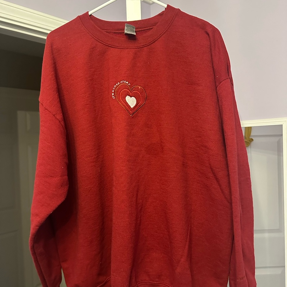Taylor Swift Love Story Fearless Sweatshirt with Embroidered Heart Design
